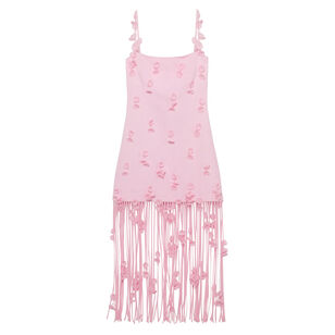 Juliana Sleeveless Floral Applique Midi Dress