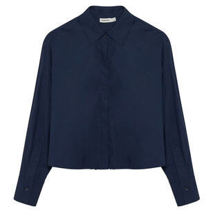 Kacey Long Sleeve Cotton Lace Back Button-Up Shirt