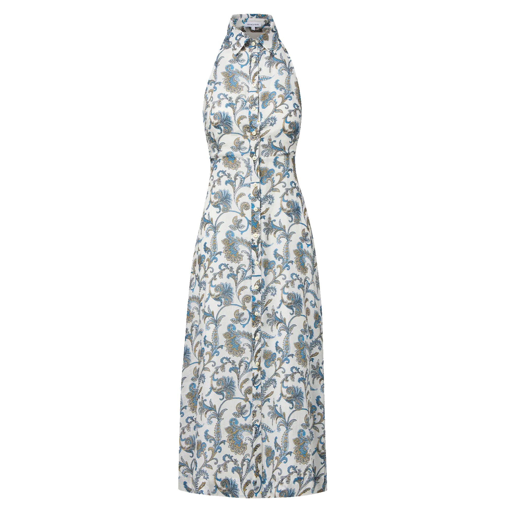 Mackey Sleeveless Halterneck Paisley Midi Dress