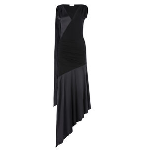 Sleeveless Asymmetrical Draped Midi Dress