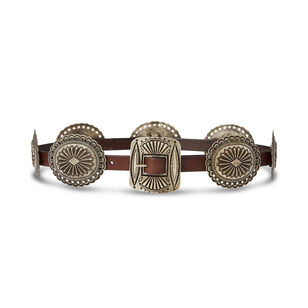 Distressed Leather Conch Belt