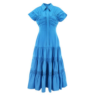 Carosini Short Sleeve Tiered Midi Dress