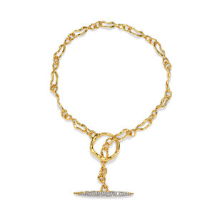 Sonales Gold Crystal Toggle Necklace