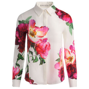 Willa Long Sleeve Hidden Placket Silk Blouse