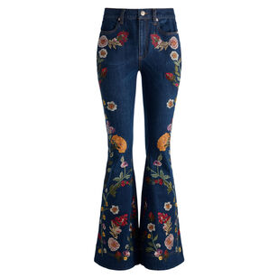 Beautiful High Rise Embroidered Bell Bottom Jeans