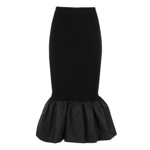 Mix Faille Long Knitted Skirt