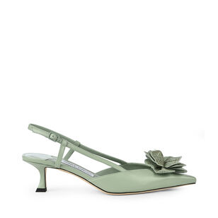 Mimmi 50mm Shiny Nappa Leather Slingback Heel