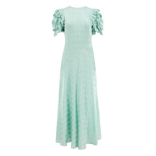 Elvia Ruffle Sleeve Chiffon Midi Dress