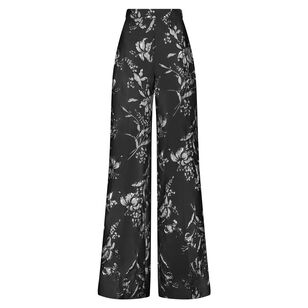 Metallic Floral Jacquard Wide Leg Pant