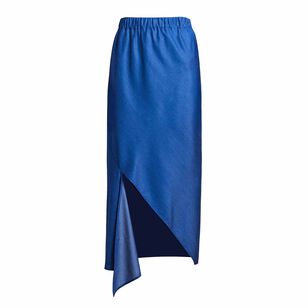 Motion Denim Midi Slip Skirt