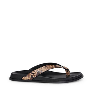 Zadie Python Flat Thong Sandal